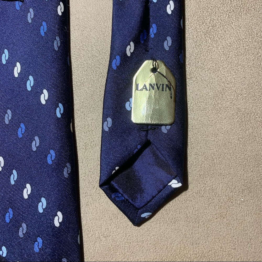 Lanvin Blue Tie 100% Silk Made in France